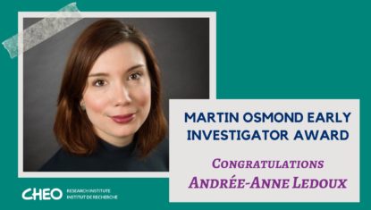  Dr. Andrée-Anne Ledoux is the inaugural grant recipient of the Martin Osmond Early Investigator Award