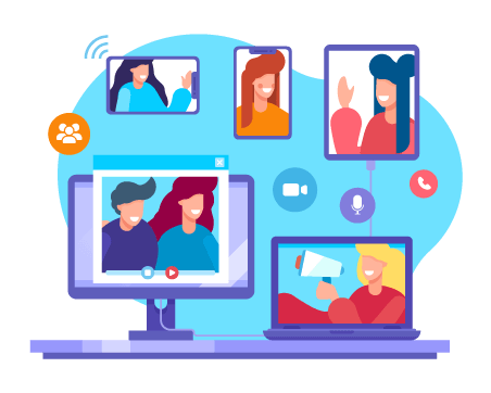 virtual meeting graphic depiction