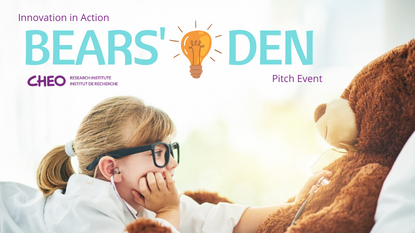 Innovation in Action Bears' Den event. Little girl examining teddy bear.